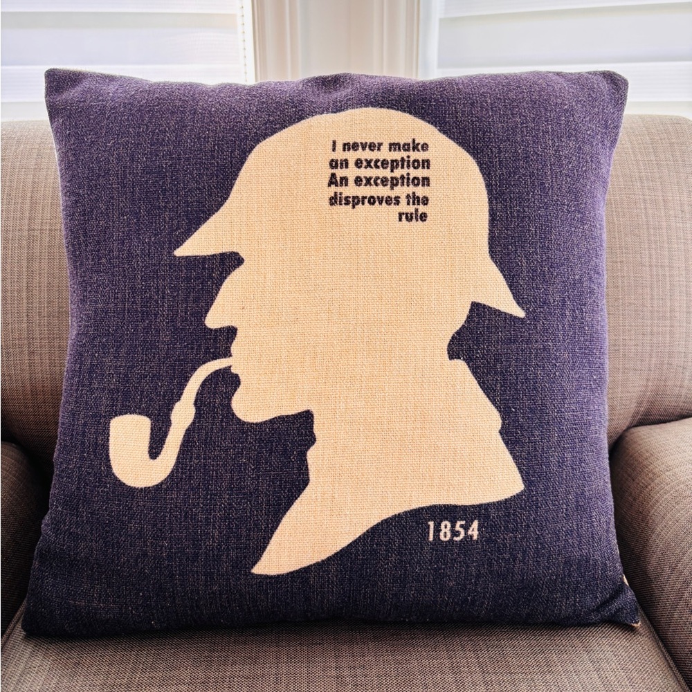 Sherlock Holmes Silhouette Accent Pillow